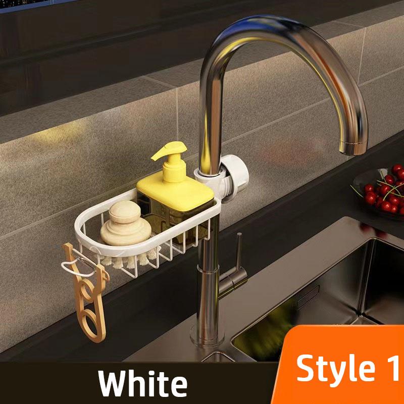 Kitchen Sink Drain Rack Sponge Storage Basket Faucet Holder Space Aluminum Soap Drainer Shelf Organizer Bathroom Accessories