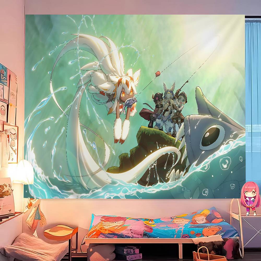 Anime Made In Abyss Buntes Wandteppich Wandbehang Böhmische Wandteppiche Mandala Wandbehang Tücher