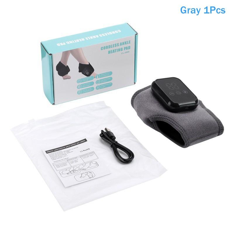Electric Heating Ankle Guard 3 Levels Hot Compress Vibration Massage Cordless Foot Massager Ankle Joint Protection Heating Strap