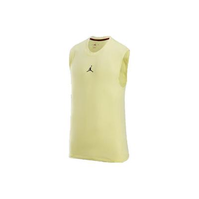 Sport Dri-Fit Logo Scollo a Costine Traspirante Canotta da Basket Senza Maniche Uomo Top Giallo Limone DM1828-706
