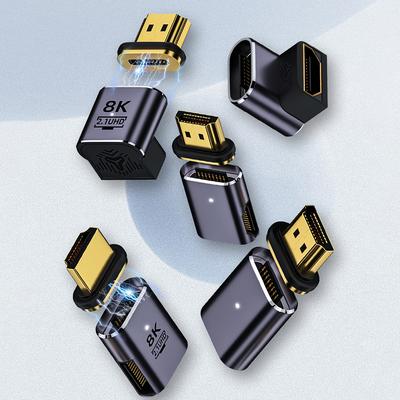8K HDMI-Compatible 2.1 Magnetic Adapter Extender Connector Male To Female 8K/60Hz 4K/120Hz 48Gbps 19Pin Contacts for HDTV Laptop