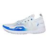 Li Ning Anti-5 3 Low Shock Absorption Wear-Resistant Mid-Top Basketball Shoes Men Basketball Shoes Blue White ABFU005-13