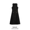 2024 Autumn Women's European & American Style Chunky Knit Sleeveless Long Dress