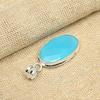 Unique Blue Chalcedony Gemstone Pendant 925 Sterling Silver Jewelry For Women