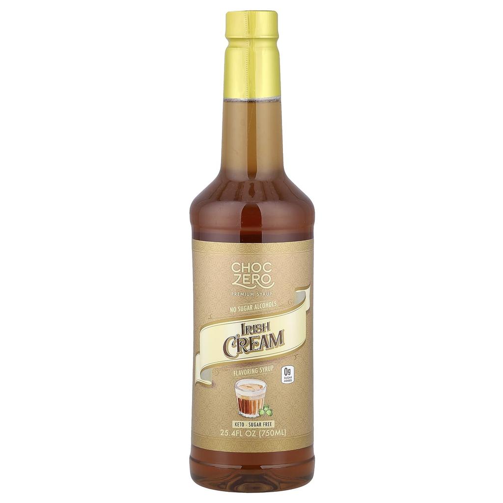 ChocZero Premium Syrup, Irish Cream, Sugar-Free, 750ml (25.4 Fl Oz)
