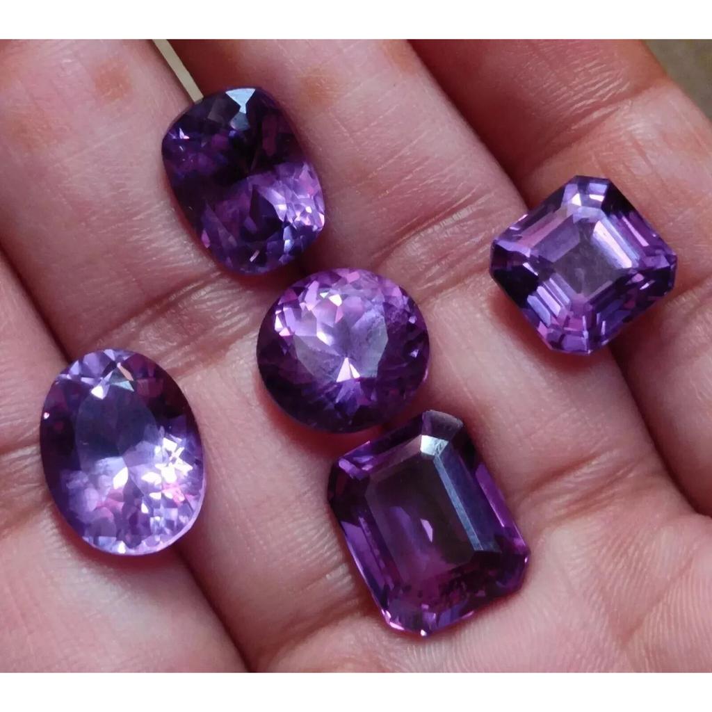 Beautiful Natural Alexandrite Color Changing Mix Cut 50-52 Ct 5pcs Gemstone