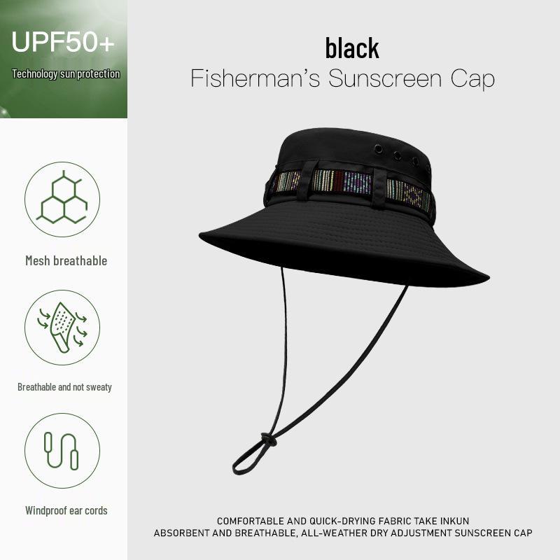Men's UV Protection Wide Brim Waterproof Sun Hat for Fishing, Hiking, and Outdoor Activities
