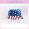 Summer Sun Protection Fisherman Hat With Dualside Us Flag Design For Women