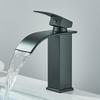 Quyanre Matte Black Waterfall Basin Faucet Single Handle Mixer Hot Cold Water Basin Crane Tap For Bathroom Wash Basin Mixer Tap