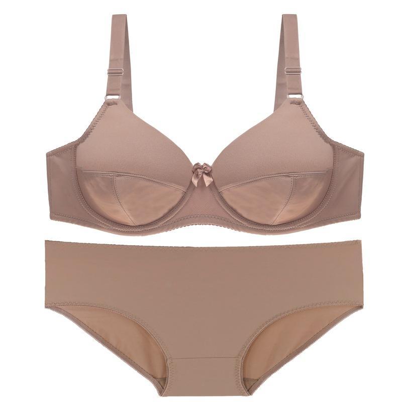 European and American Plus Size Bra Set Ultra-thin Sexy Underwear Comfortable Breathable Large Cup Smooth Bra