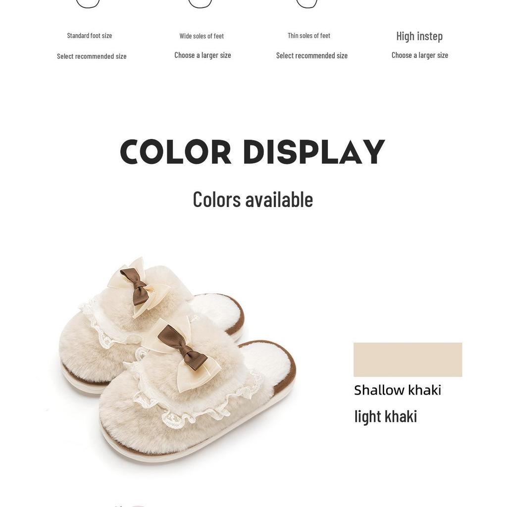 Women's Plush Cotton Slippers - Autumn/Winter 2024 Non-slip, Warm, Poop-Feeling Indoor House Shoes