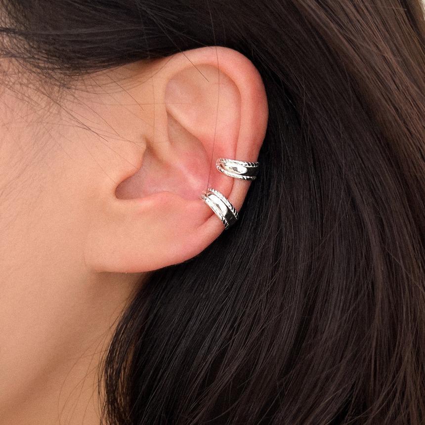 

Korean 925 Sterling Silver Minimalist Geometric Ear Cuff for Women
