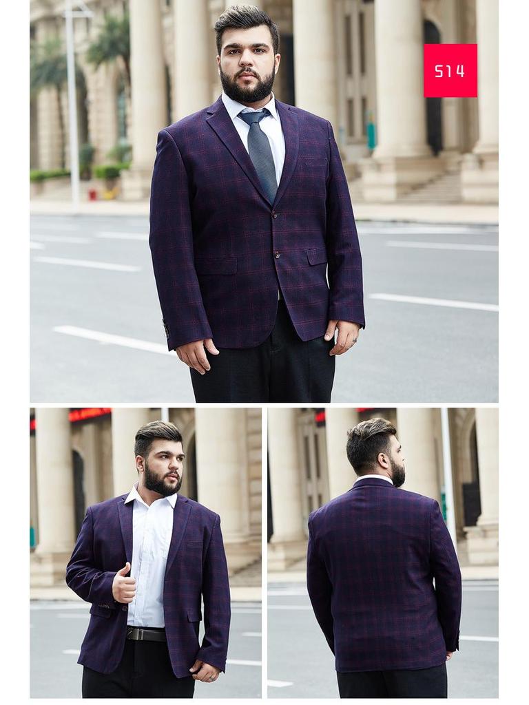 Ensemble de Costume à Carreaux Grande Taille pour Homme pour Mariages et Événements Décontractés