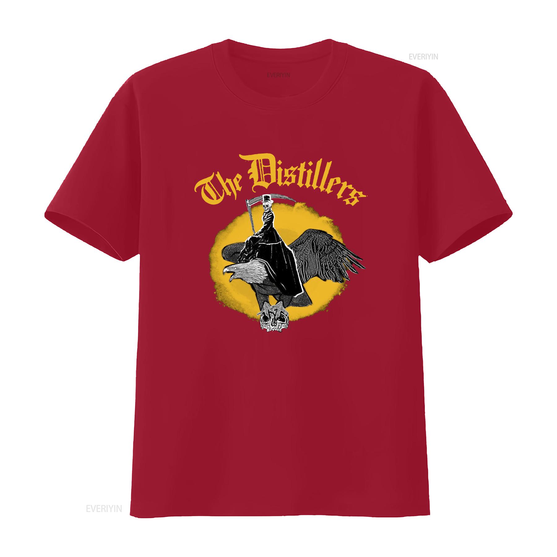 Rare The Distillers Black T Shirt Gothic Skull Reaper Eagle Print Size S To 234Xl Ac206 vintage Washed fashion Unisex Stylish S