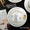 Ceramic Coffee Cup Set Cartoon Cat Tea Cup With Saucer Spoon Breakfast Milk Coffee Mug Bread Dessert Dish Creative Couple Gift