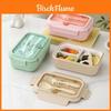 Nordic Style Dual Layer Plastic Bento Box With Divider For Office Lunch And Picnic