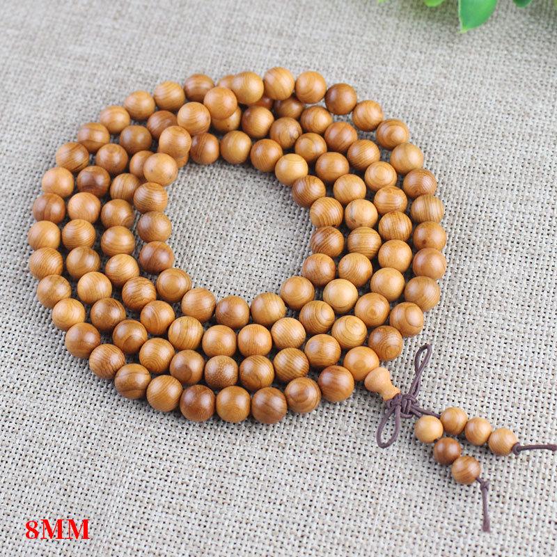 Wooden Sandalwood Buddhist Bead Bracelets - 108 Beads, Unisex Jewelry for Couples