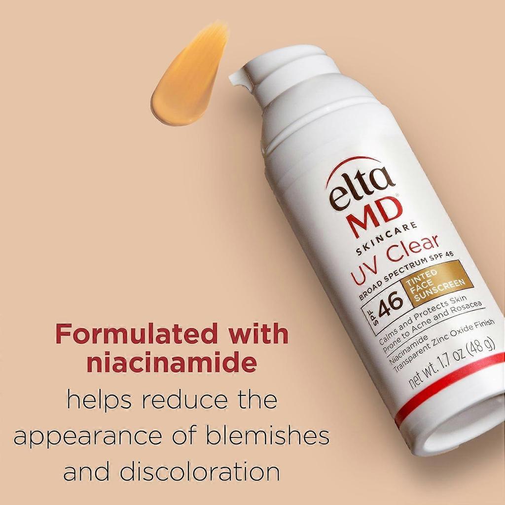 EltaMD UV Tinted Face Sunscreen, SPF 46, Oil-Free Formula with Zinc Oxide, Dermatologist Recommended
