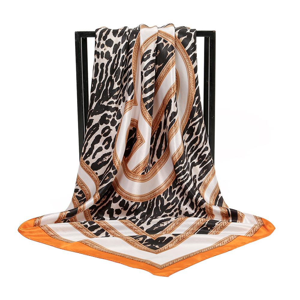 Silk Shawl Square Scarf For Women Print Headband Foulard Satin Hijab Hair Bands Neckerchief Female Head Wraps Bandana