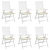 Garden Chair Cushions 6 pcs Cream 40x40x4 cm Oxford Fabric