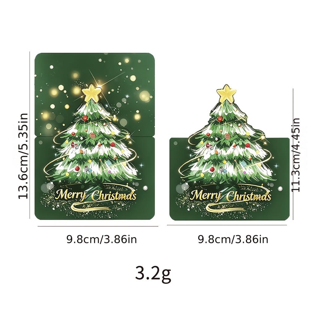 12 Pack 3D Pop Up Christmas Greeting Cards, Merry Christmas Cards Handmade Cards with Envelopes Xmas Gift Cards for Christmas