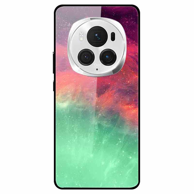 For Honor Magic6 Pro 5G Slim Case Pattern Printing PC+Tempered Glass+TPU Phone Shell