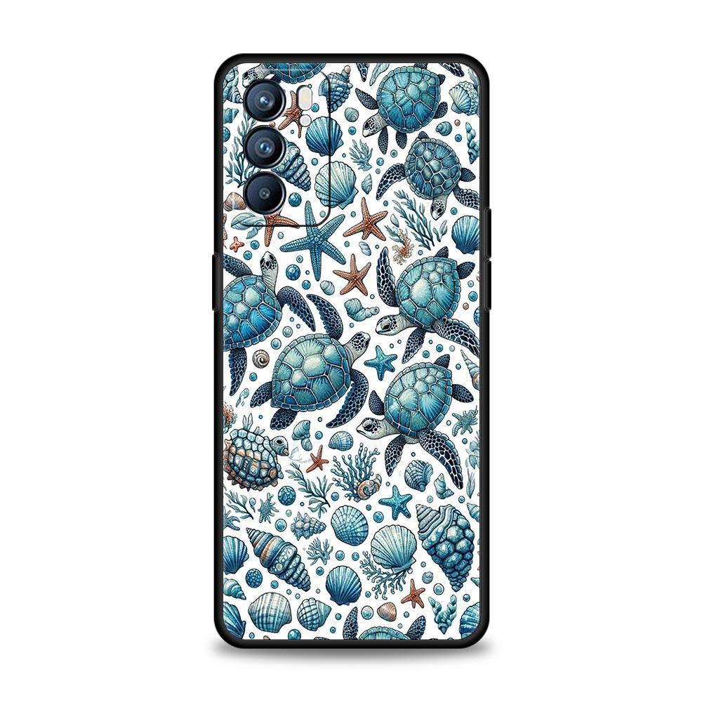 Ocean Coastal Seashell Seaweed Phone Case For Oppo A17 A31 A54 A57 A78 A79 A98 Find X5 X6 Reno 6 7 8 10 11 12 13 F Pro Soft TPU