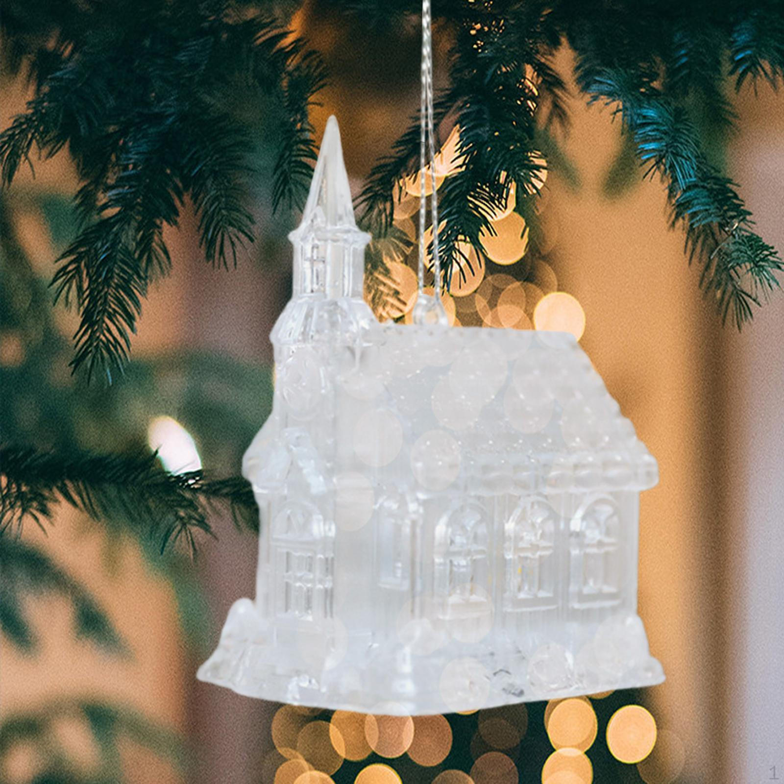 

Светящийся рождественский домик, скульптура, фестиваль, маленькая деревенская фигурка, подвеска на елку, Рождество Style C