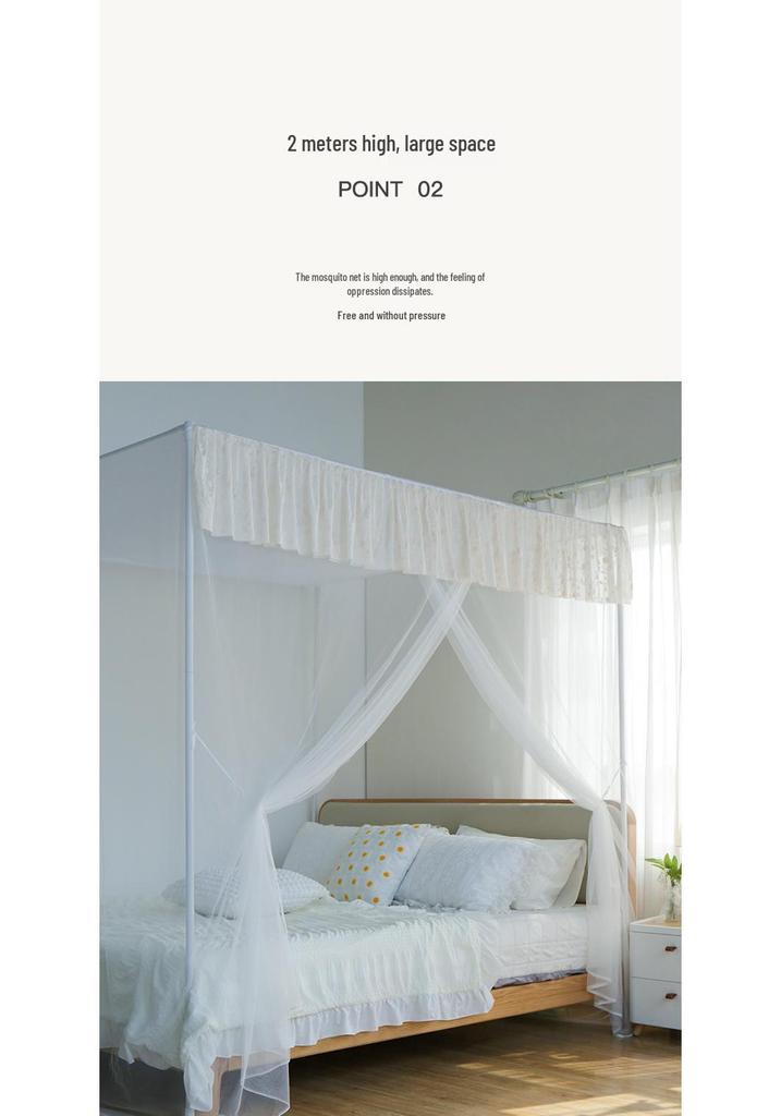 Free Shipping Bedroom Mosquito Net - Full Coverage Floor Net for Single Bed, Anti-Mosquito Protection, Perfect for Rentals