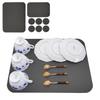Dish Draining Mat Made In Diatomaceous Earth Mat Diatomaceous Earth Coaster with Antibacterial Silver Ions 2 Dish Draining Mats 6 8-Piece Set, Japan,