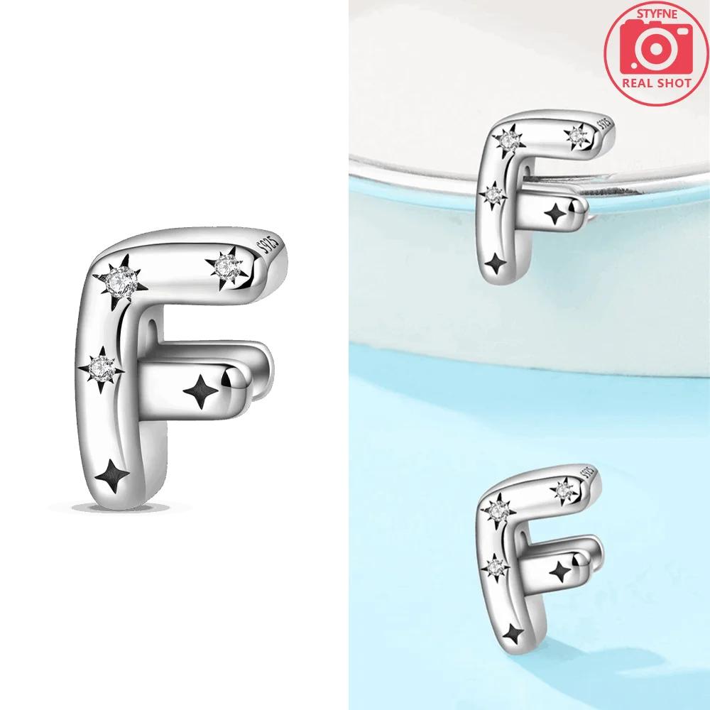 Letter Pendant Love White Zircon Stars Original Copper English Letters Beads Fit Bracelet Accessory Jewelry Gift Women Diy