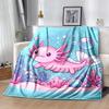 1pc Cute Axolot Printing Lightweight Flannel Blanket, Comfortable and Warm Blanket, for Camping Sofa Bed and Couch Office, Suitable for Gift