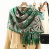 Ethnic Style New Cashmere Feel Scarf Shawl Women's Foreign Wear Travel Warm Autumn and Winter Scarf Shawl