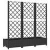 Vidaxl Garden Planter With Trellis, Black, 120X40X121.5 Cm, Pp