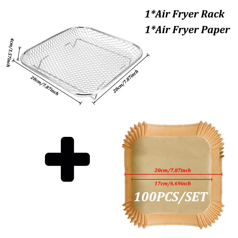 Air Fryer Baking Rack Stackable Stainless Steel Air Fryer Basket Accessories for Baking Roasting, Oven & Dishwasher Safe