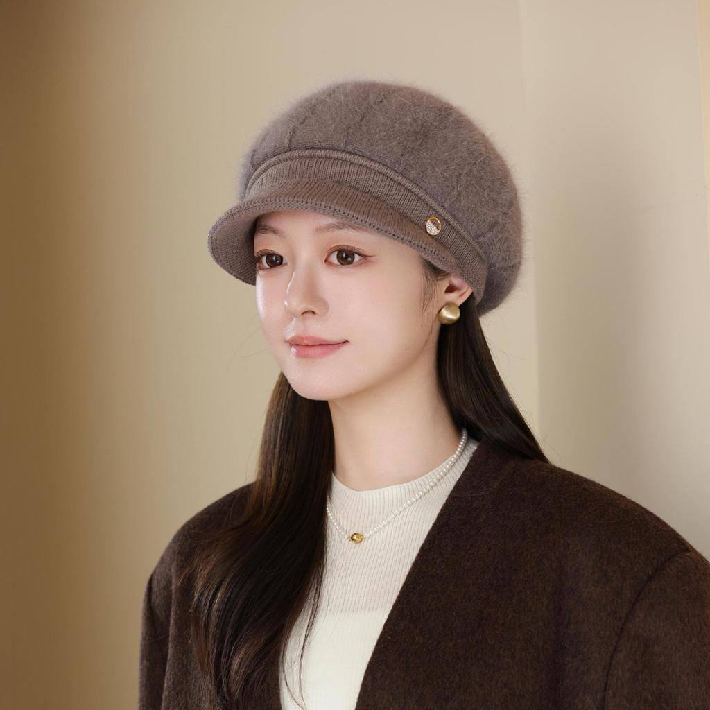 Winter Old Lady Mother Windproof Warm Cold Rabbit Fur Knitted Hat Middle Aged and Elderly Grandmother Woolen Hat Women Outdoor