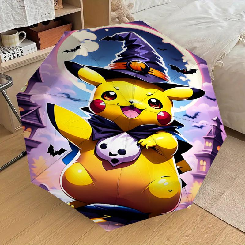 1pc Halloween Pikachu Automatic Folding Umbrella] Durable Iron Frame & Rod, Portable Folding, Makes a Great Holiday Gift yy251016282