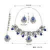Ethnic Style Vintage Hollow - Out Rhinestone Necklace and Earrings Set for Women , Fashionable and Simple Exaggerated Je
