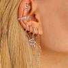 Fashion ins Star Moon Leaf Ear Bone Nail Ear Clip Ear Buckle Tassel Earrings Women's Fashion Overlapped Single Ear Suit Earrings