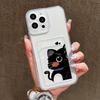 Card Slot Holder Silicone Wallet Pocket Case For Samsung A54 A24 Reno 12F 13F 14F Xiaomi Redmi Note 14 13 12 iPhone 13 14 16 Cover Clear Phone Bumper