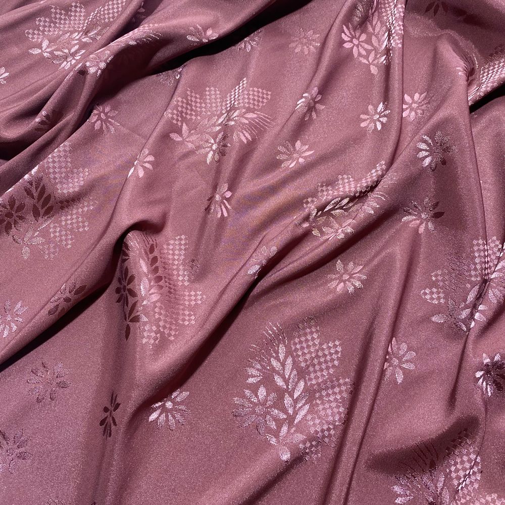 Stretch Imitation Acetic Acid Jacquard Fabric Flower Printed By Meter for Wedding Dress Clothes Skirt Cheongsam Sewing Cloth Red