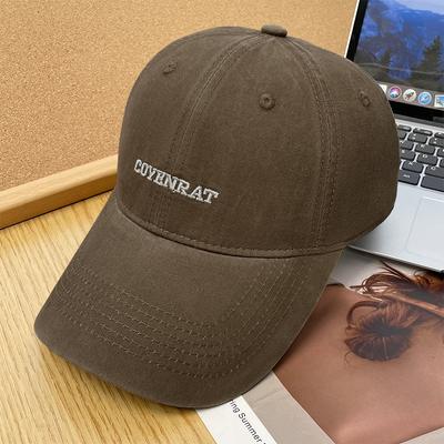 Embroidered Letters Enlarged and Widened Baseball Hat Women's Simple and Versatile Face Showing Small Wide Brimmed Peaked Cap