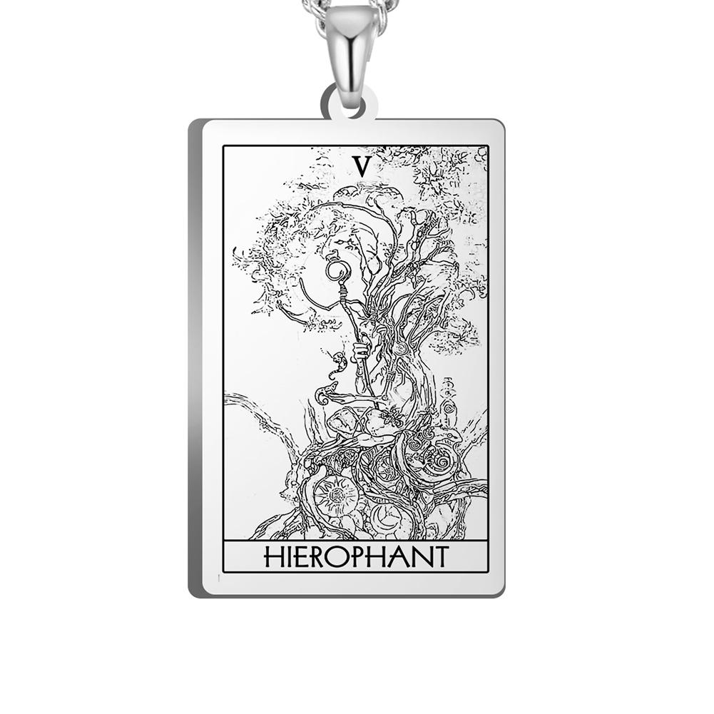 Dawapara The Major Arcana Tarot Cards Vintage Amulet Pendant for Necklaces Accessories Wholesale Stainless Steel