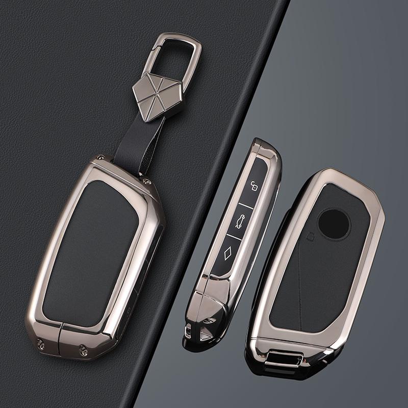 Styling Mouldings Cortex Car Remote Smart Key Fob Case Cover Shell Holder Bag with Keychain For BMW 7 Series XM IX I7 X7 G07 202