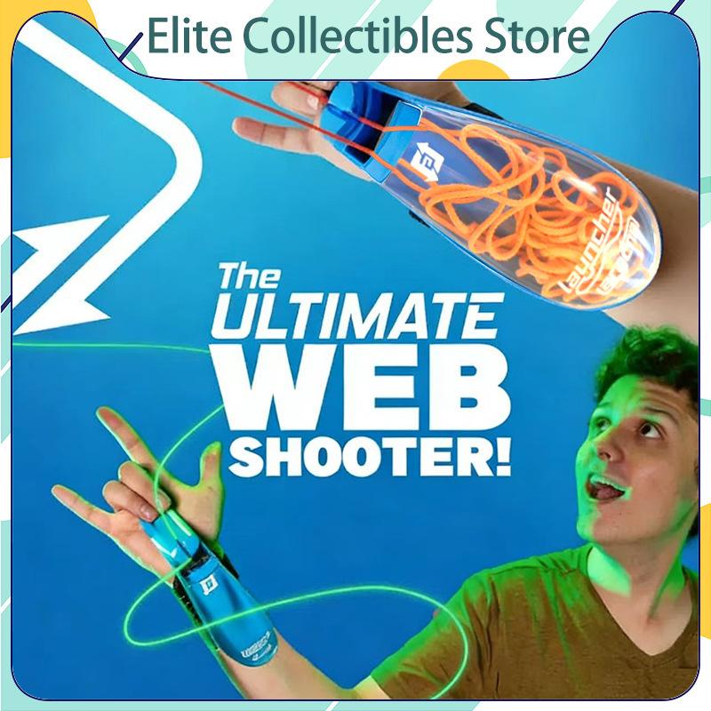 Luminous Rope Launcher Wristband Flying String Shooter Automatic Recoil Toy Night Glow Interactive Fun For Abult And Pets Gift