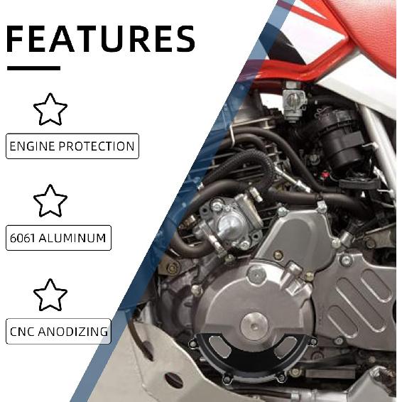 Dirt Bike Engine Cover Guard for XR650L,CNC Aluminum Motorcycle Case Saver Protector for XR 650L 1993-2024-Red