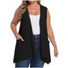 Women's Open Front Cardigans Loose Summer Sleeveless Tank Tops Loose Fit Casual Coverups Shirts With Pockets