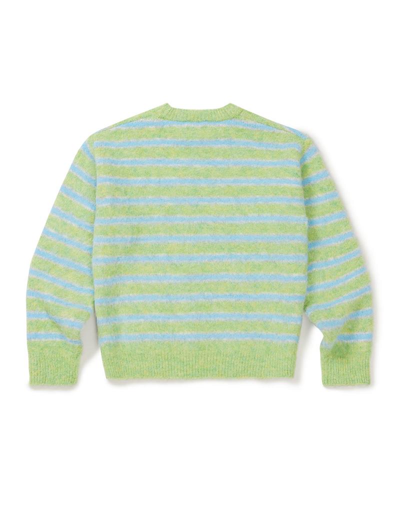 MMLG [Mmlg] Hairly Stripe Knit (Green)