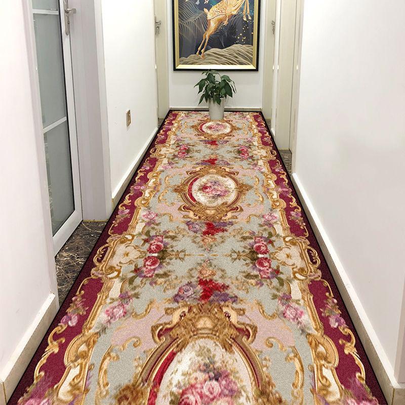 European Retro Floral Living Room Hall Carpet Stairway Hallway Stairs Home Decoration Corridor Aisle Runner Rug Kitchen Mat