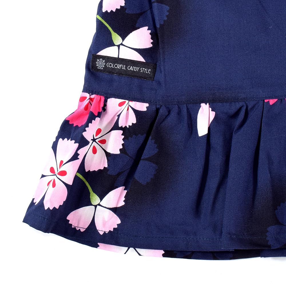 Barevné Jinbei ve stylu bonbónů 120cm Yamato Nadeshiko Dětské Jinbei Jinbei Ideální pro letní ohňostroje a letní festivaly (Dívky) (Námořnická modrá) Děti'